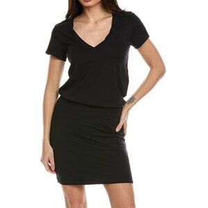 James Perse Stretch Jersey Blouson T-Shirt Dress Black Sz 4 (L)